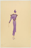 Robert Kalloch design : lavender dress, signed "Designed by Bobby Kalloch"