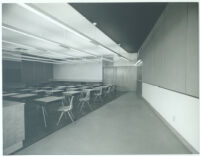 Le Moore School, interior classroom with desks and chairs