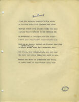 For Grant [Handwritten title on typed poem by Tennessee Williams]
