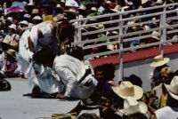 Macuiltianguis, dancer falling off stage, 1985