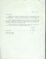 Letter, 1975 September 5 Los Angeles, Calif. to Carey McWilliams