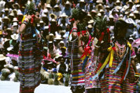 Tuxtepec, women dancers holding pineapples, 1985