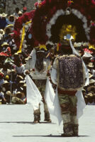 Teotitlán, men dancing wearing large headdresses, 1985