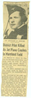 Lt. Michael E. Alkire. District Pilot Killed...[newspaper clipping], Washington Star, 1950 August 31