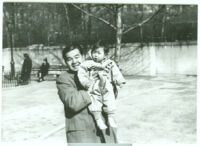 Charles Kikuchi with his daughter Susan in New York City, N.Y., 1950