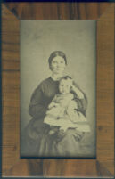 Framed portrait of woman and child, who may be Olive Percival