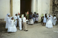 Oaxaca, children dressed in ceremonial attire, 1982 or 1985