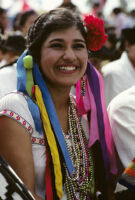 Guelaguetza[?], woman dancer 9, close-up, 1982 or 1985, [view 2]