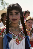 Guelaguetza[?], woman dancer 8, close-up, 1982 or 1985, [view 2]
