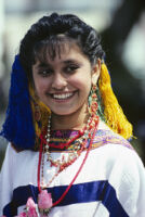 Guelaguetza[?], woman dancer 5, close-up, 1982 or 1985, [view 3]