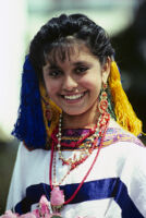 Guelaguetza[?], woman dancer 5, close-up, 1982 or 1985, [view 4]