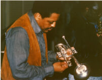 Bobby Bradford with trumpet, 1978 [descriptive]