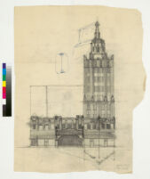Fox Wilshire, Beverly Hills, pencil study of tower