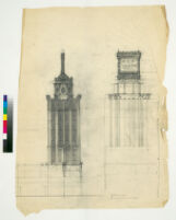 Fox Wilshire, Beverly Hills, pencil study of tower