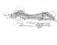 Helburn House, perspective sketch of exterior
