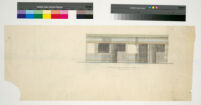 Studio Theatre, Hollywood, front elevation, color pencil drawing