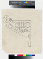 Studio Theatre, Hollywood, theatre sign, pencil drawing