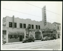 Hollywood Theatre, façade and surrounding storefronts