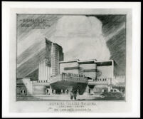 Hopkins Theatre, Oakland, photograph of rendering