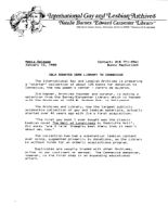 Media Release Regarding the Donation of a Lesbian Library Collection to Connexxus