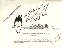 Connexxus Coffeehouse Presents Claudette