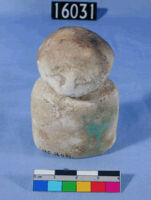 Small Limestone Bust with Blue Paint