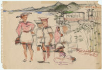 Trinidad [Group of figures standing near a beach on the island of Trinidad.]