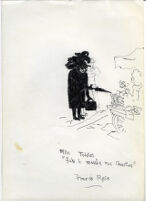 Mlle. Toklas "faite le march rue Christina" [drawing]