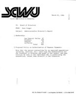 Administrative Director's Report - March 22, 1984