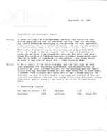 Administrative Director's Report - September 27, 1984