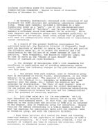 Communications Committee Report - November 24, 1985