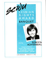 Sixteenth Lesbian Rights Award Dinner - Dinner Program