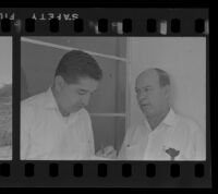 Ruben Salazar (left) interviews Virgilio Mainardi Reyna in Santo Domingo, 1965