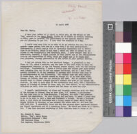 Letter, 1966 April 21, New York, N.Y. to Mr. Ronald W. Hosie, Editor, "Cub" Daily Bruin, UCLA, Los Angeles, Calif.