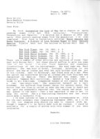 Letter Regarding "Passing Woman" Murray Hall