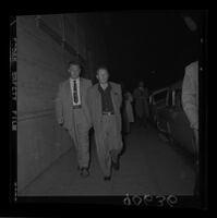 Jimmy Utley being taken to jail, 1954.