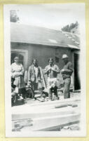 D.H. Lawrence, Frieda, Tony Luhan and other Native Americans at Lawrence's Kiowa Ranch, San Cristobal, New Mexico - about 1920-1925