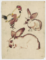 Rabbits and a Rooster.