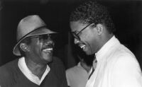Bobby Brooks and Herbie Hancock at the Hollywood Bowl, 1983 [descriptive]