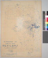 Maps showing distribution of racial and national groups in the Los Angeles area, according to the 1940 United States census: Distribution of foreign born Mexicans, U.S. Census data, 1940 : (Note: not including non-white)