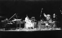 Son Ship (aka Sonship) Theus playing drums in Santa Barbara, California, 1981 [descriptive]