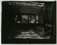 Beard House, interior view of construction, Altadena, California, 1934