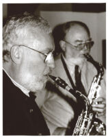 Lee Konitz with Gary Foster playing the sax, October, 1995 [descriptive].