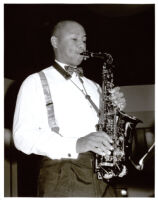 Branford Marsalis playing saxophone, Los Angeles [descriptive]