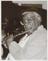 Cecil Payne playing the flute in Los Angeles [descriptive]