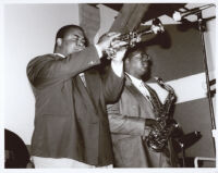 Nicholas Payton playing trumpet in Los Angeles, May 15, 1996 [descriptive]