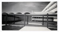 United States Embassy, east view of back exterior and breezeway, Karachi, Pakistan, 1959