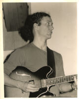 Adam Rogers playing jazz electric guitar in Los Angeles, June 25, 2002 [descriptive]