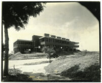 Landfair Apartments, north exterior during construction, Los Angeles, California, 1937