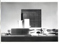 Dusseldorf Theater competition, model of exterior, 1959